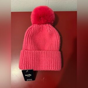 Norla Canada Women's Pink Knit Toque with Pom Pom NWT